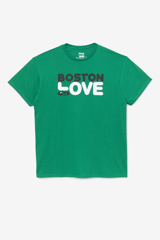 Fila T-Shirt Mens Green - Boston Love - Philippines 2571608-GM